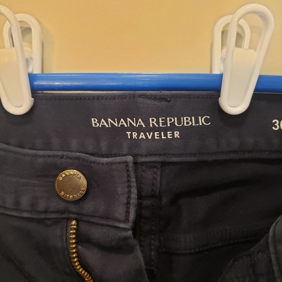 Banana Republic Traveler Slim Fit Chino Pants Men’s 32x26 Navy Blue Stretch - Picture 4 of 13